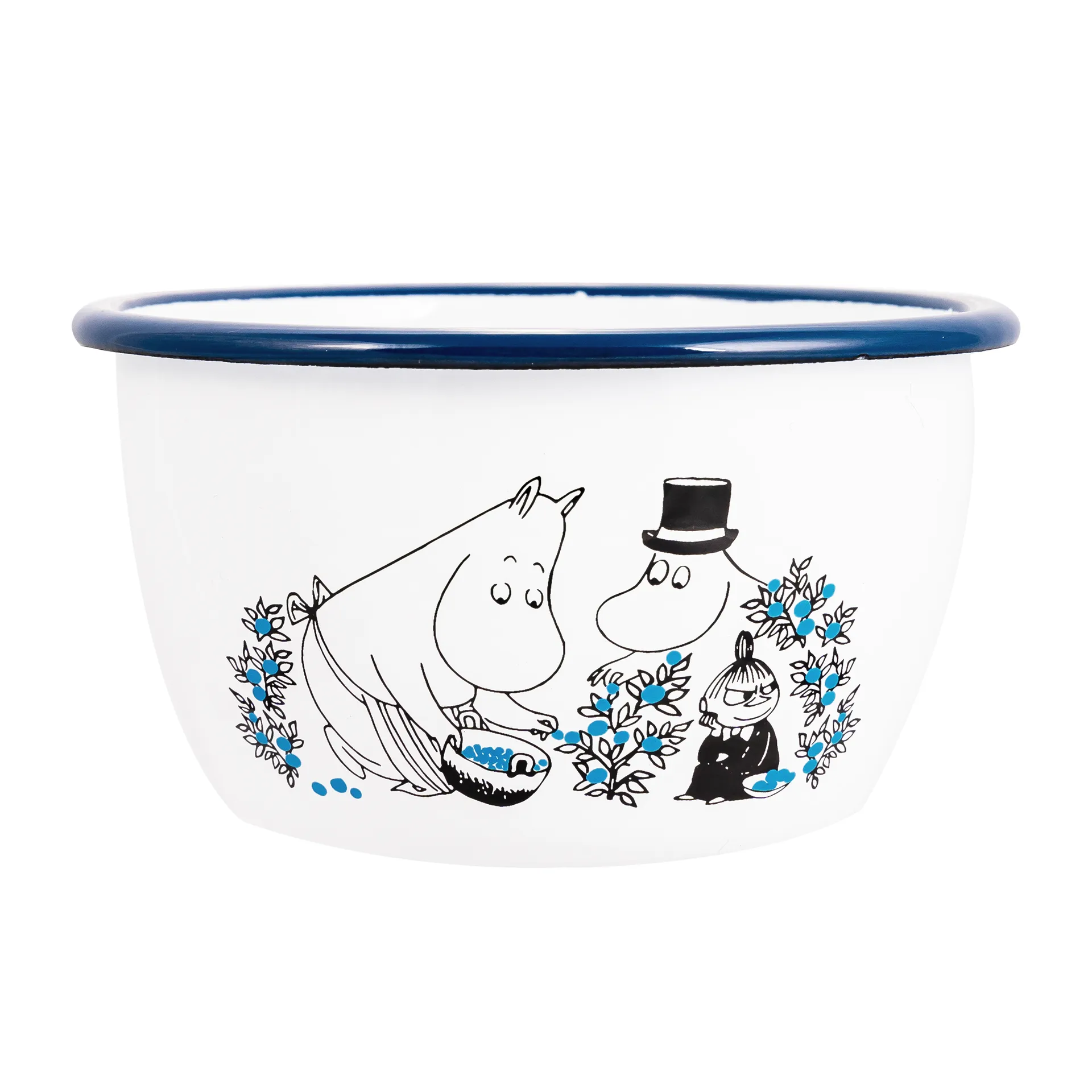 Blueberries Emaille Schale 60cl, Weiß Muurla