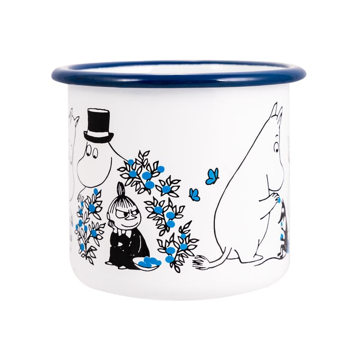 Blueberries Emaille Tasse 37cl, Weiß Muurla