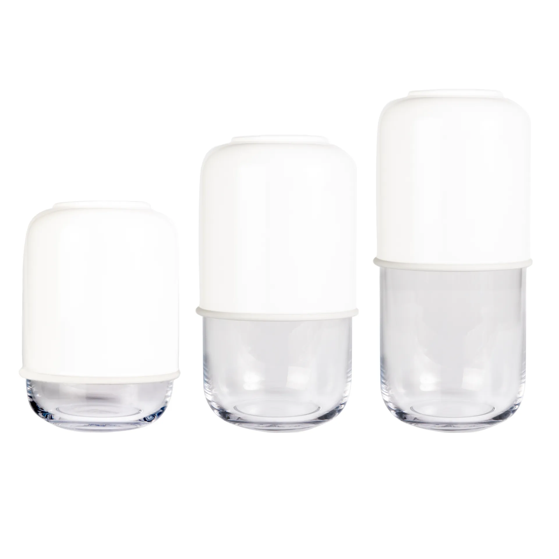 Capsule verstellbare Vase 18-28cm, Weiß-klar Muurla