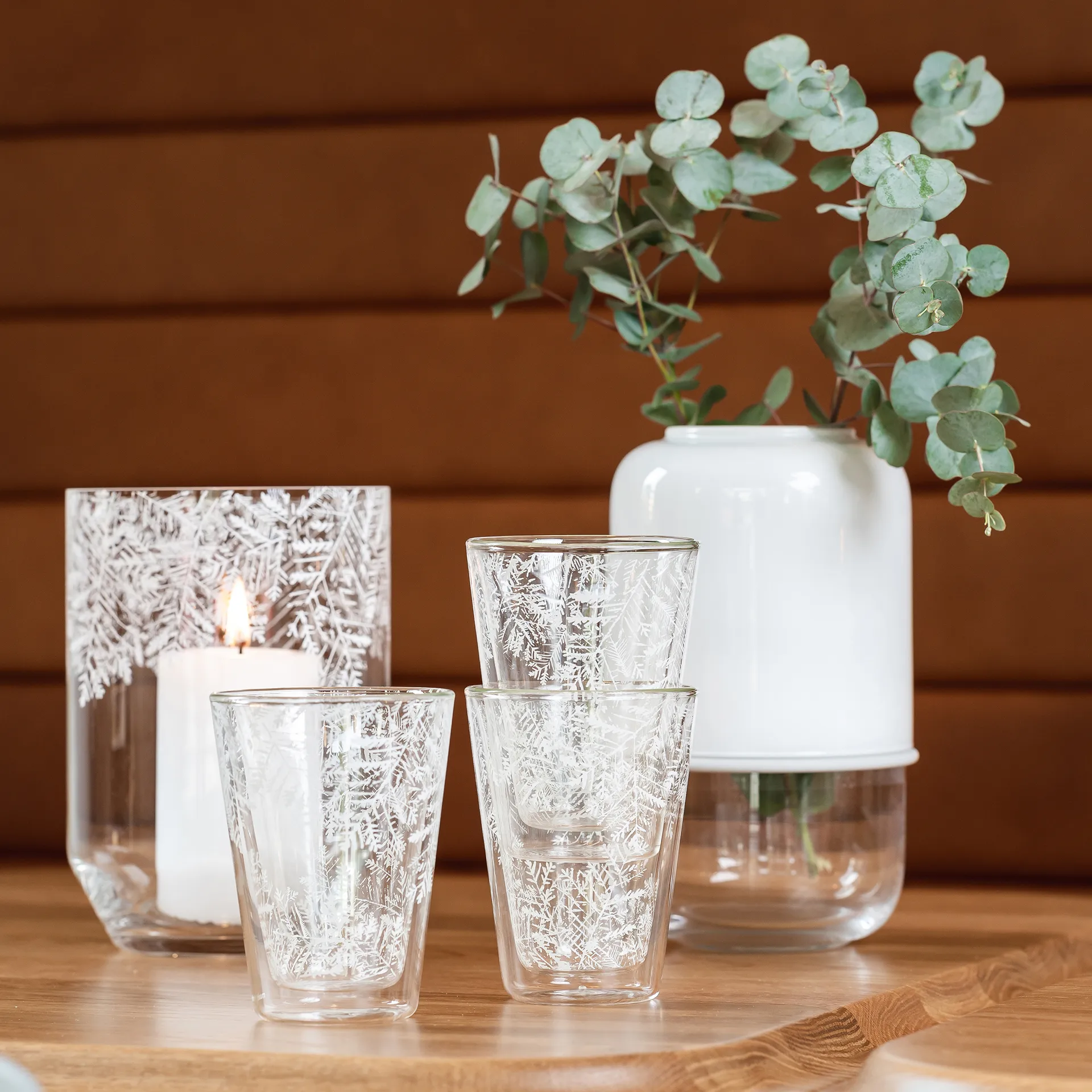 Capsule verstellbare Vase 18-28cm, Weiß-klar Muurla