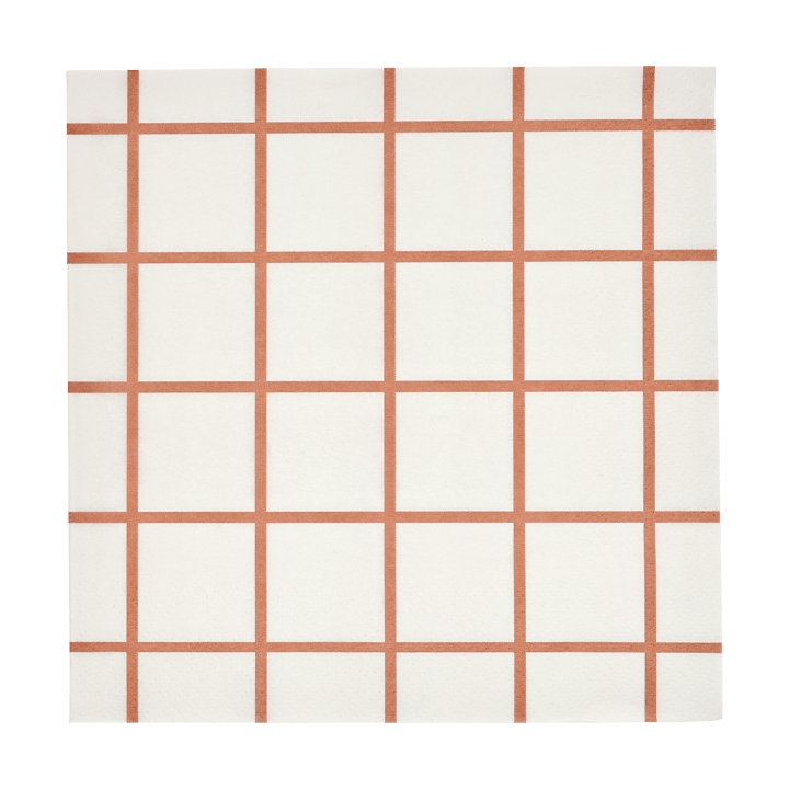 Check & Stripes Papierserviette 33x33 cm 20-Pack - Beige - Muurla