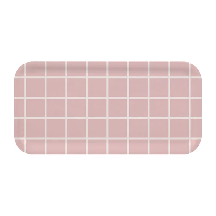 Checks & Stripes Tablett 13 x 27cm - Rosa-Weiß - Muurla