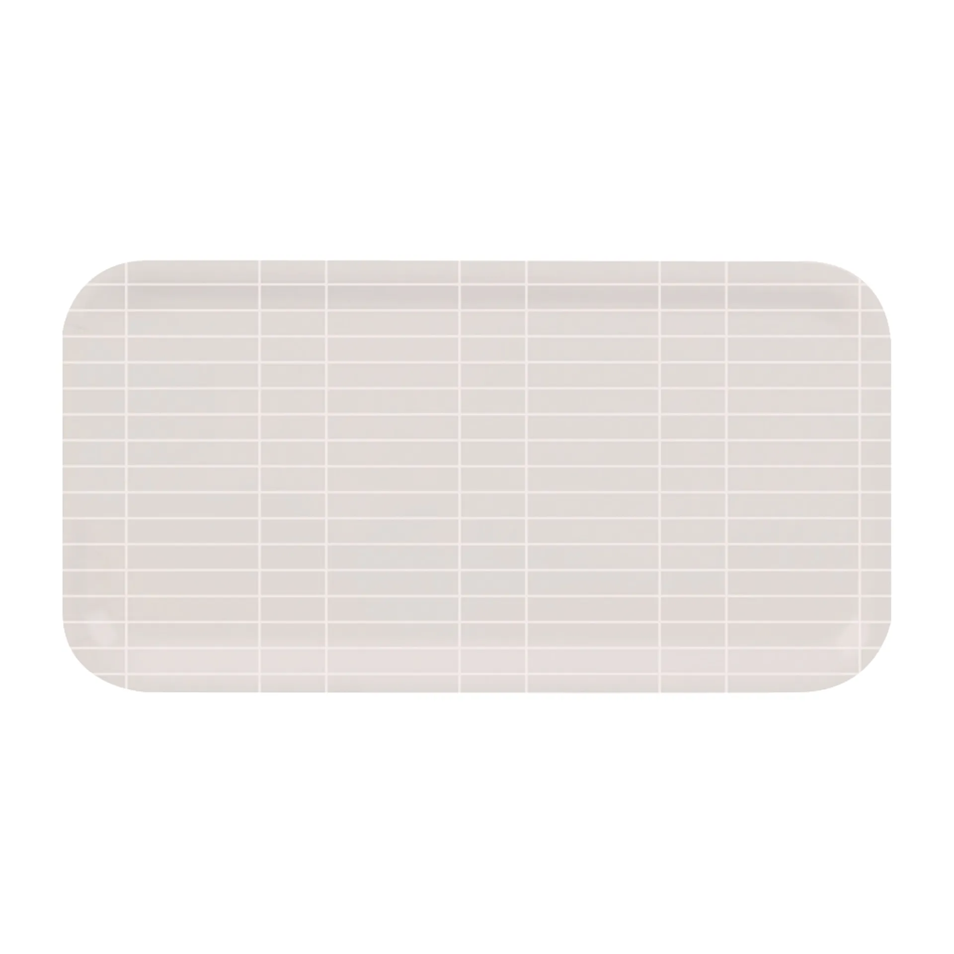 Checks & Stripes Tablett 22 x 43cm, Beige-Weiß Muurla