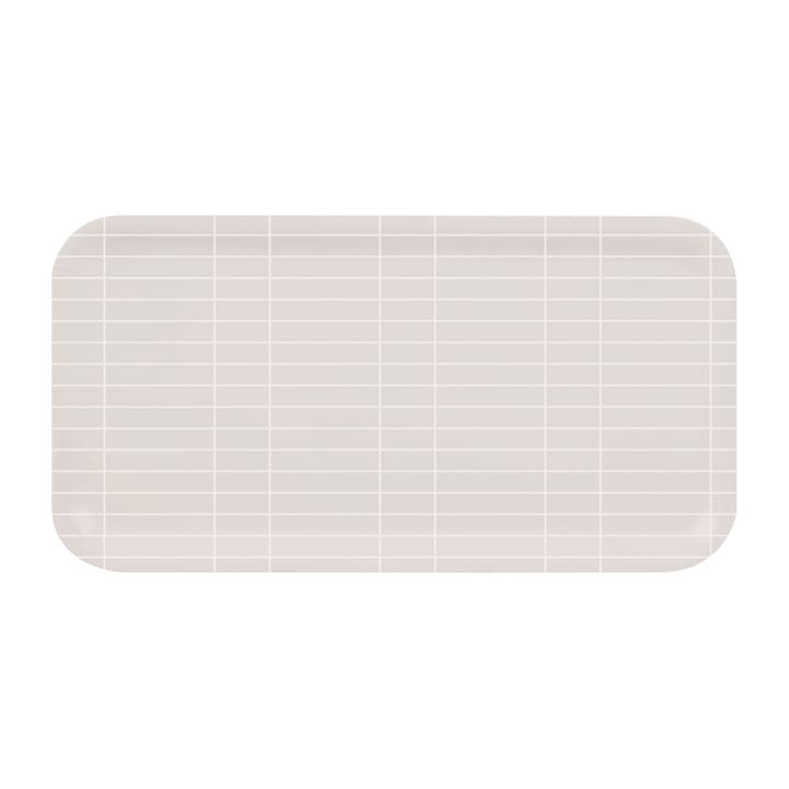 Checks & Stripes Tablett 22 x 43cm - Beige-Weiß - Muurla