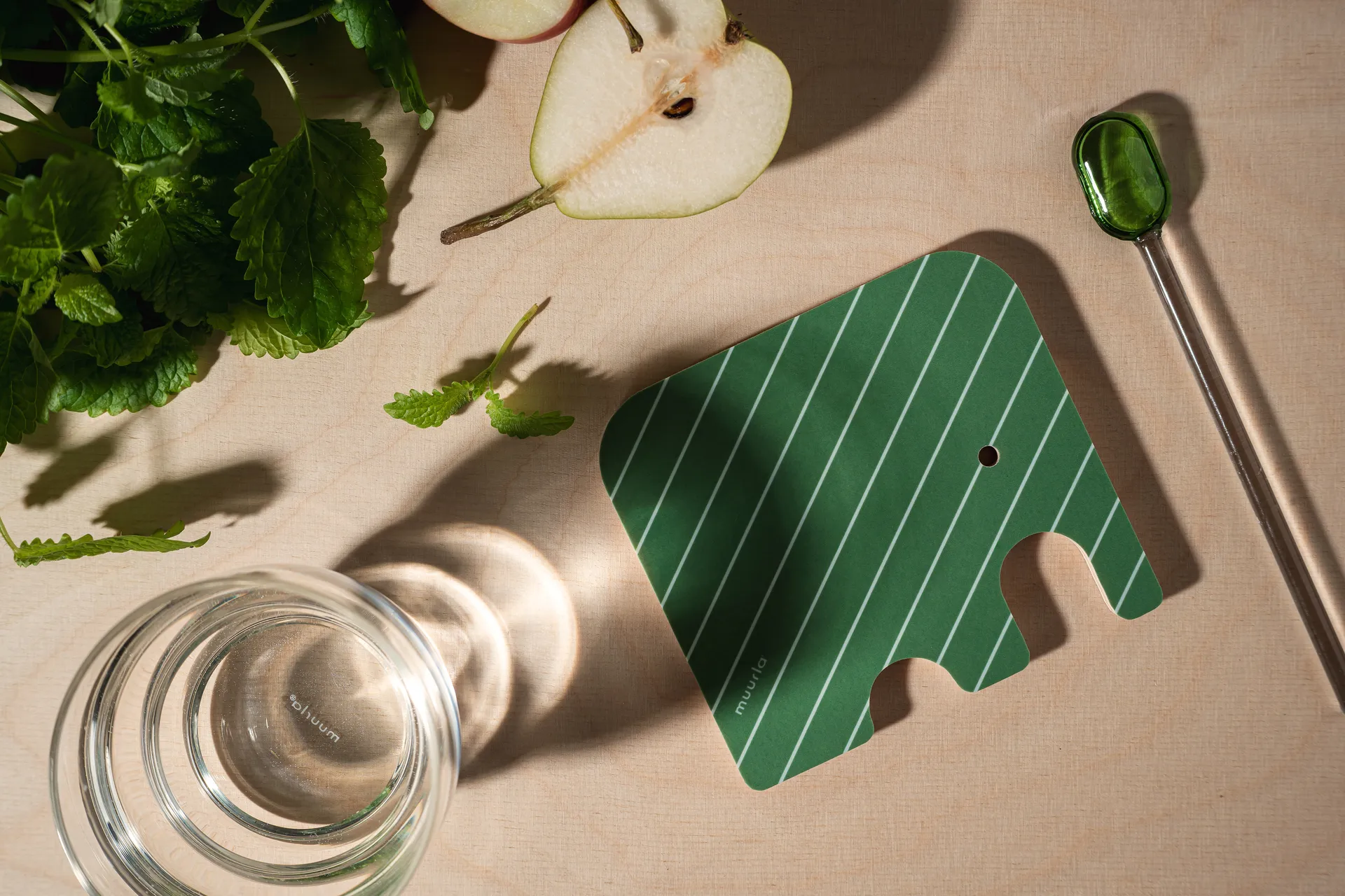 Elephant Glasuntersetzer 11x10 cm, Green Muurla