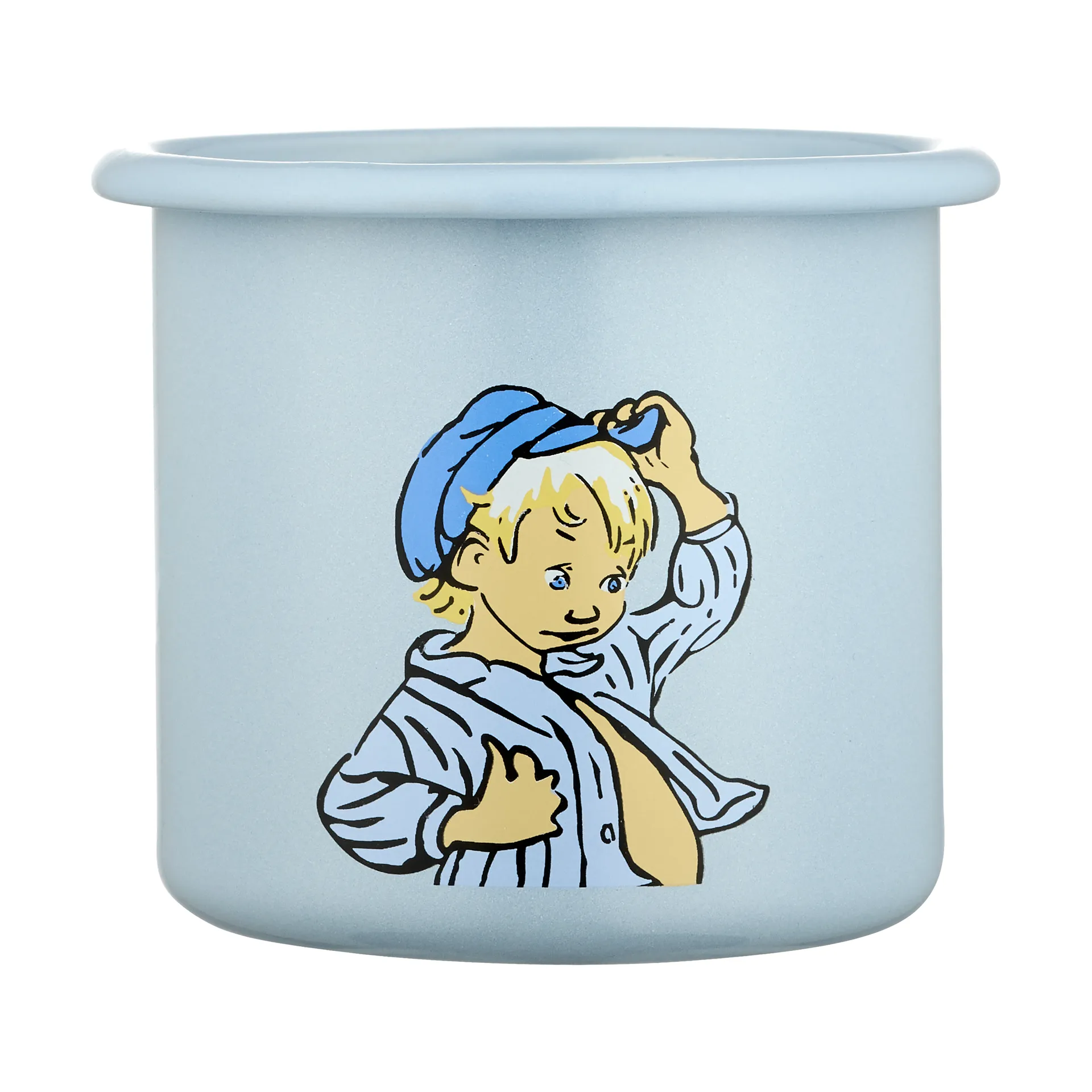 Emil blue Emaillierter Becher 2,5 dl, Emil Muurla