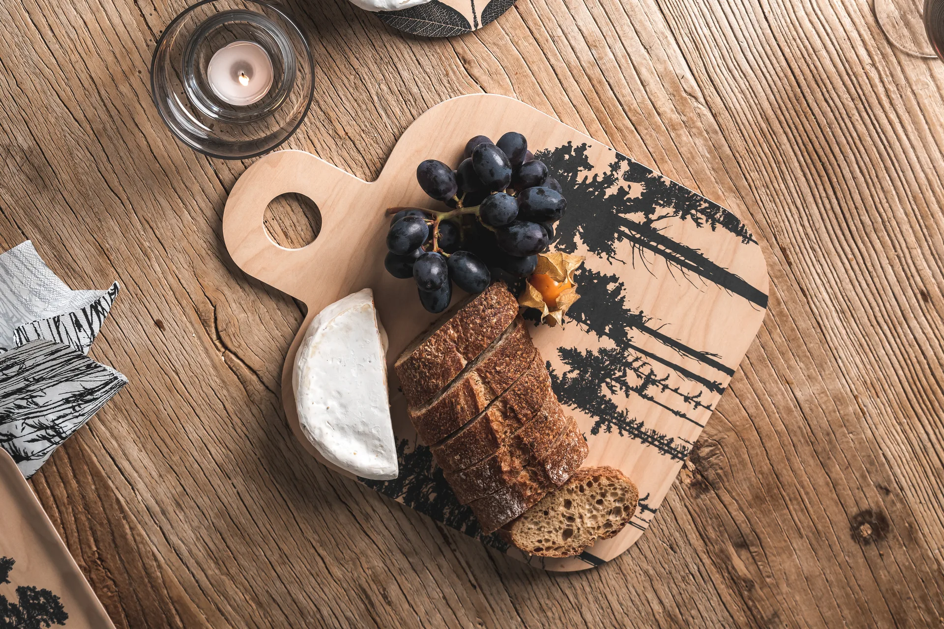 Forest Schneidebrett 25 x 32cm, Natur-schwarz Muurla