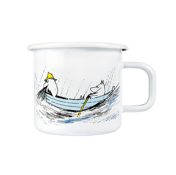 Gone fishing Emailletasse 37cl, Weiß Muurla