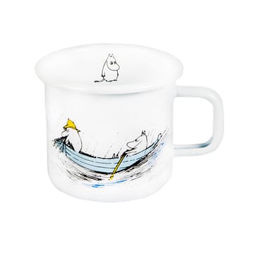 Gone fishing Emailletasse 37cl - Weiß - Muurla