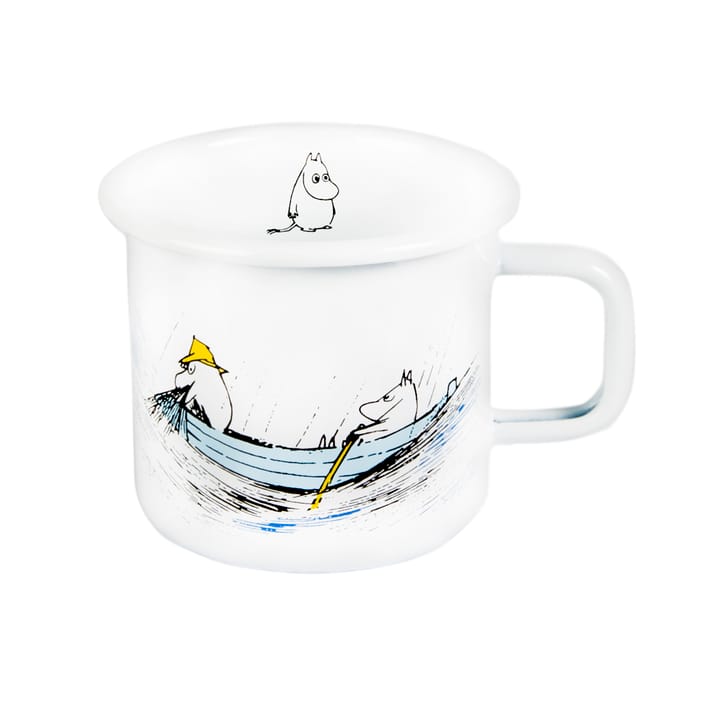 Gone fishing Emailletasse 37cl, Weiß Muurla