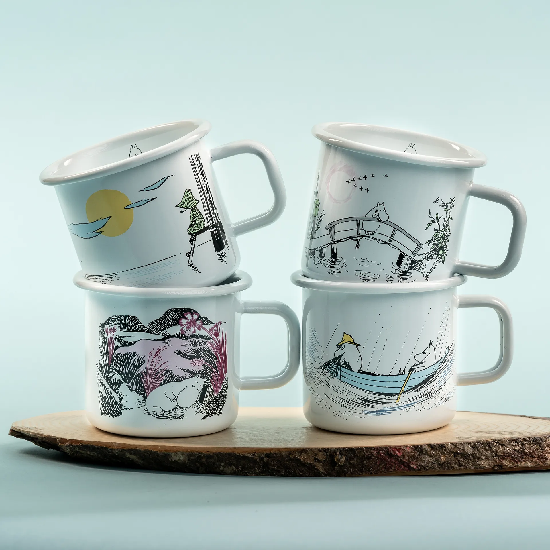 Gone fishing Emailletasse 37cl, Weiß Muurla