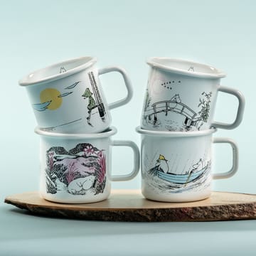 Gone fishing Emailletasse 37cl - Weiß - Muurla