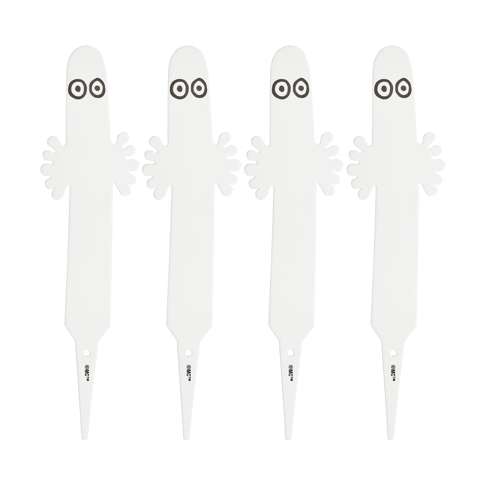 Hattifnatt Pflanzschild 4er-Pack, Weiß Muurla