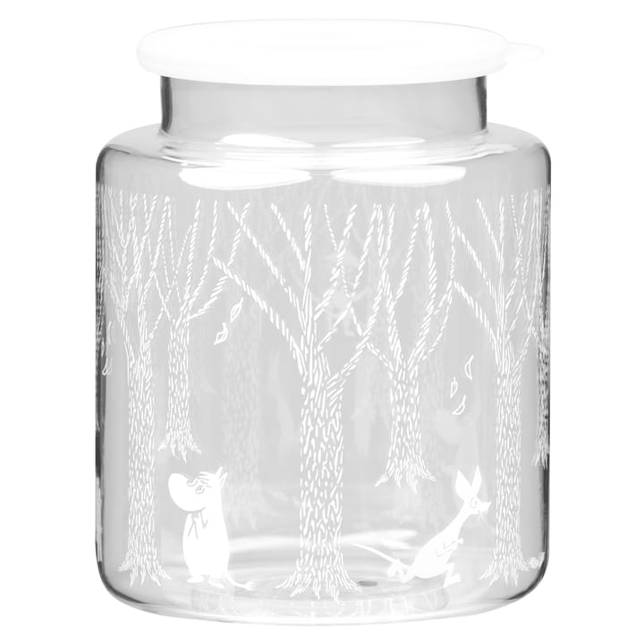 In the Woods Glasdose mit Silikondeckel 17cm, Klar-weiß Muurla
