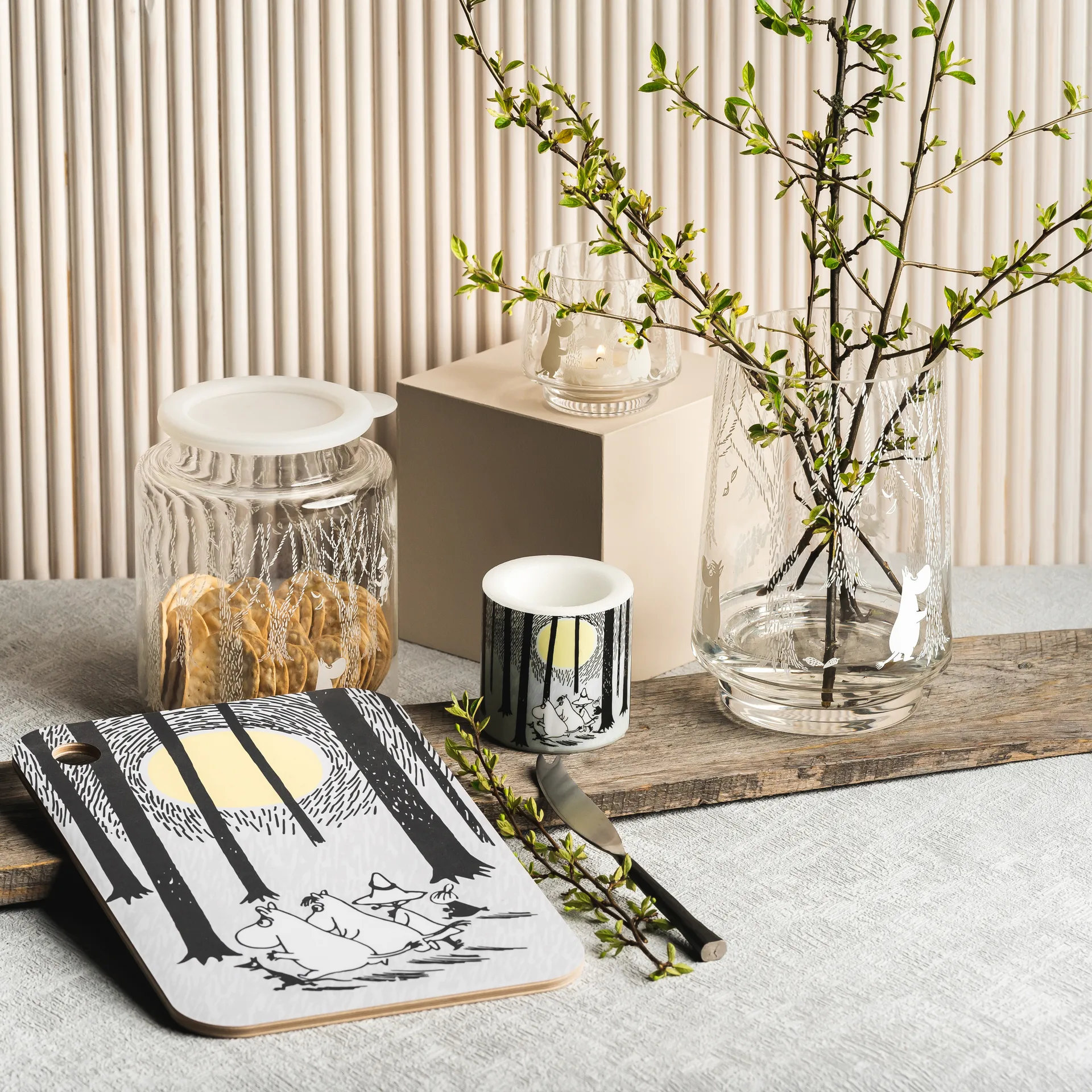 In the Woods Glasdose mit Silikondeckel 17cm, Klar-weiß Muurla