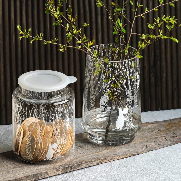 In the Woods Glasdose mit Silikondeckel 17cm, Klar-weiß Muurla