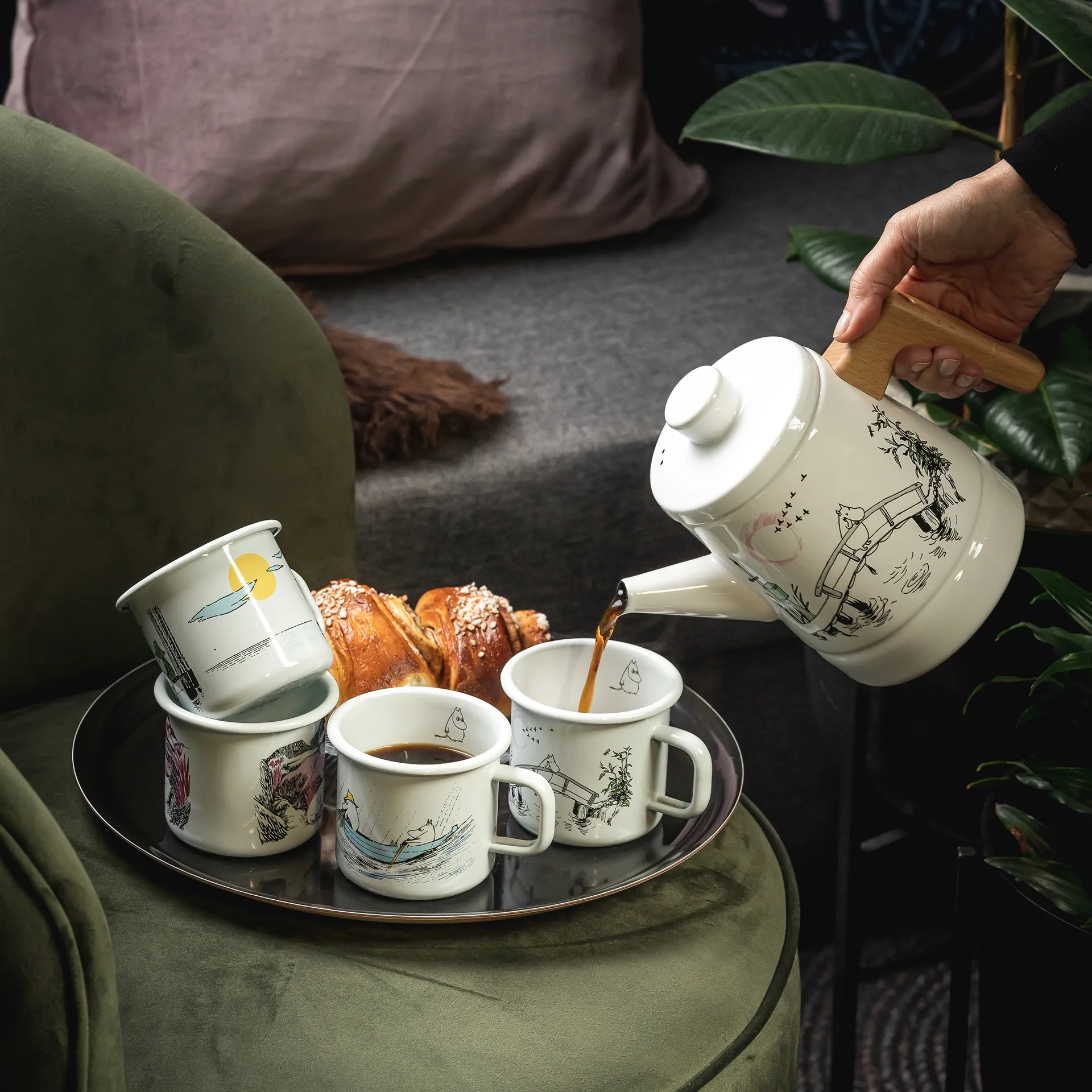 Missing you Kaffeekanne emaille 1,6 l, Weiß Muurla