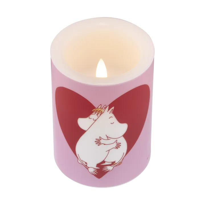 Moomin Blockkerze LED 10 cm - Heart - Muurla