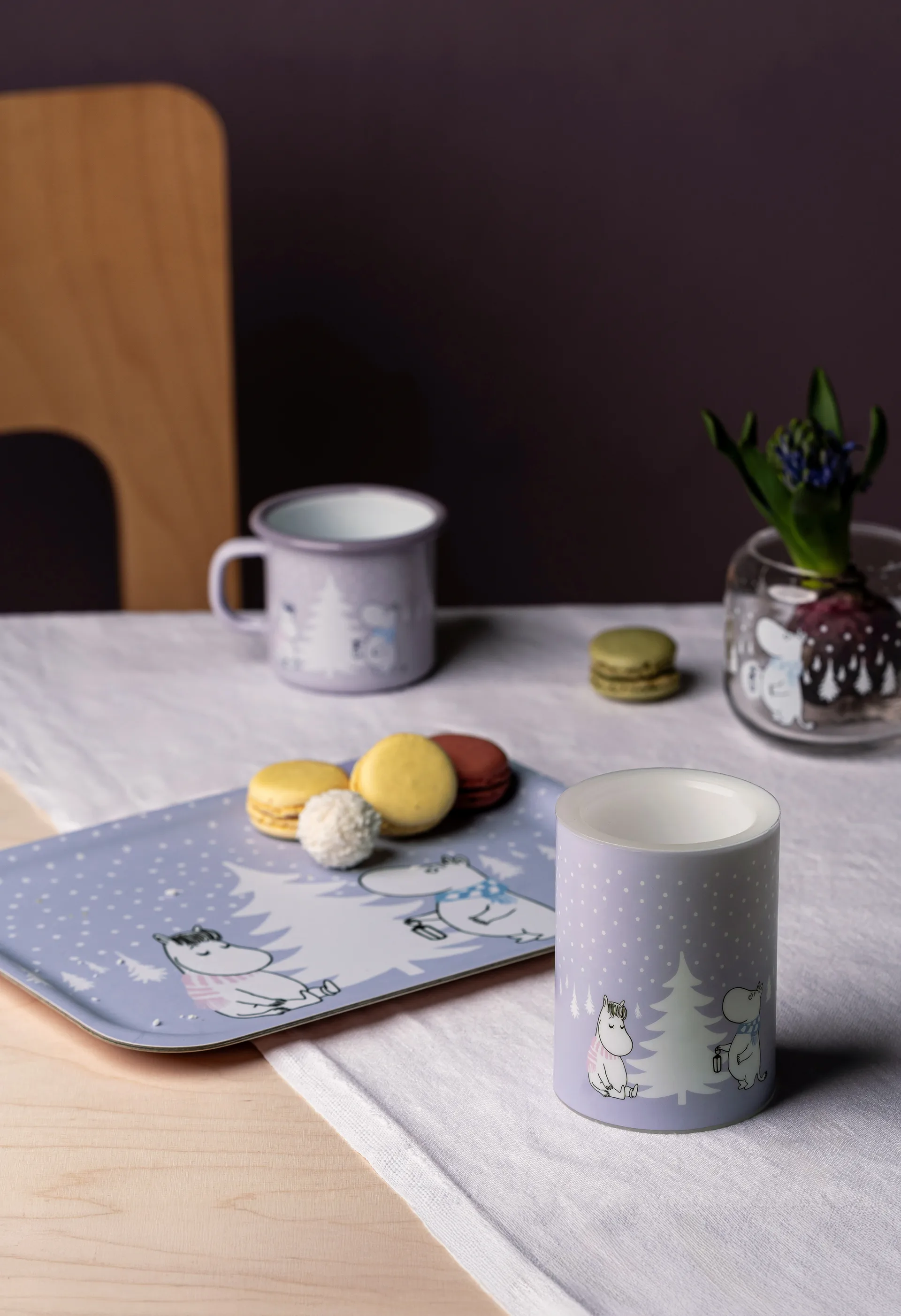 Moomin Blockkerze LED 10 cm, Snowfall Muurla
