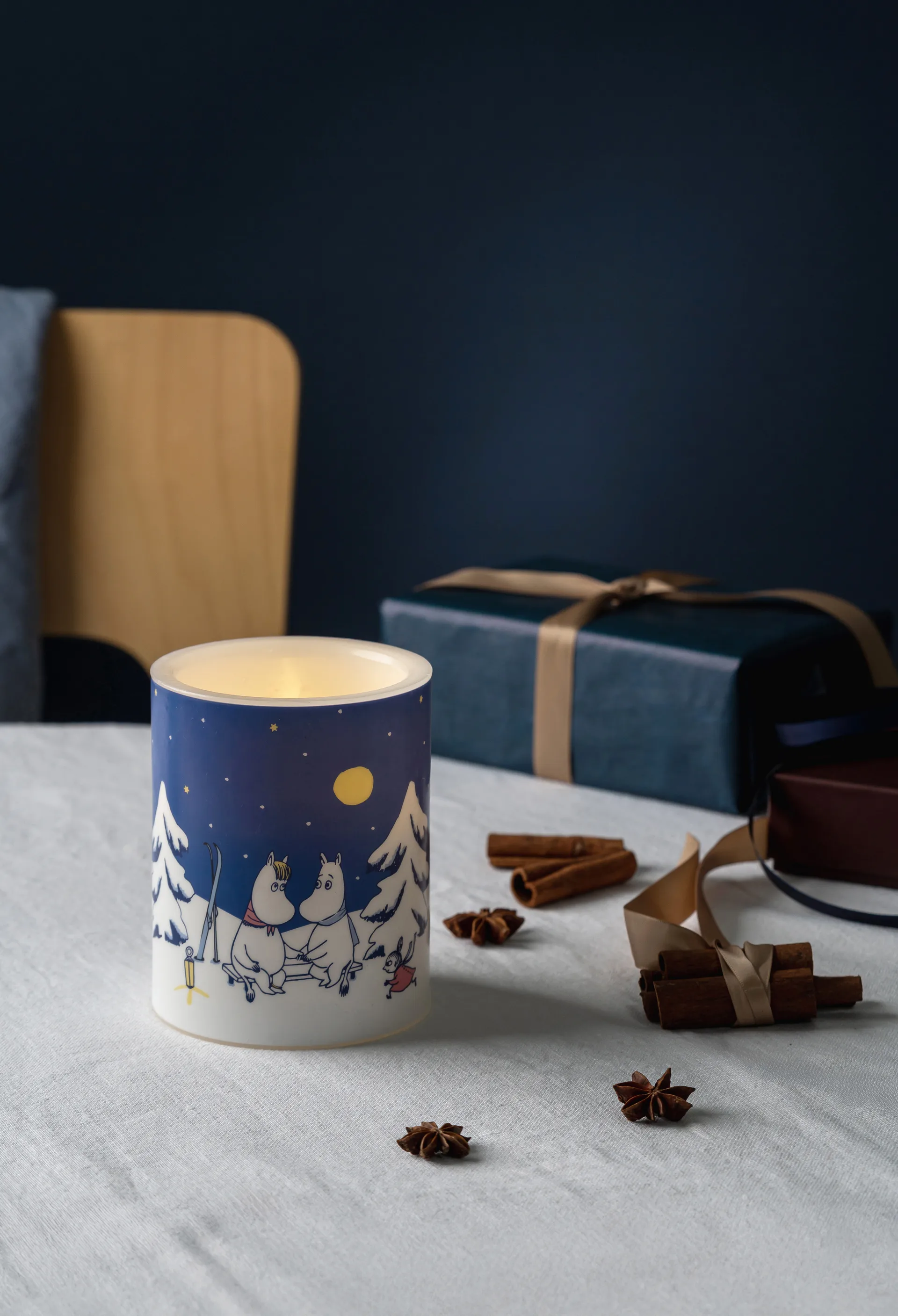 Moomin Blockkerze LED 12,5 cm, Starry night Muurla