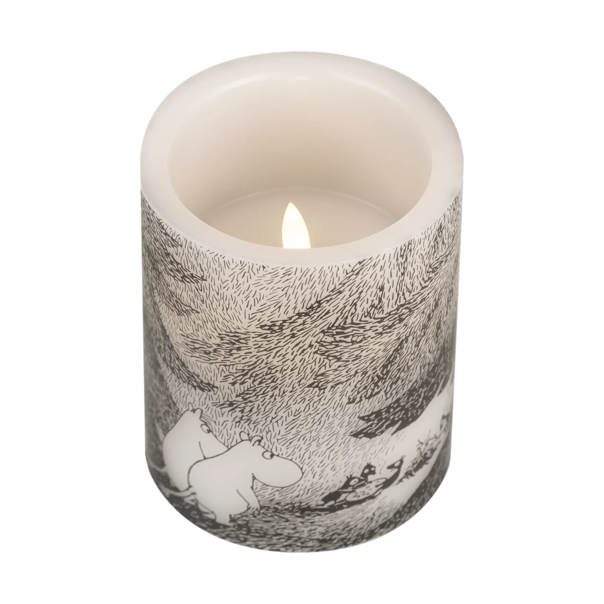 Moomin Blockkerze LED 12,5 cm, Under the trees Muurla