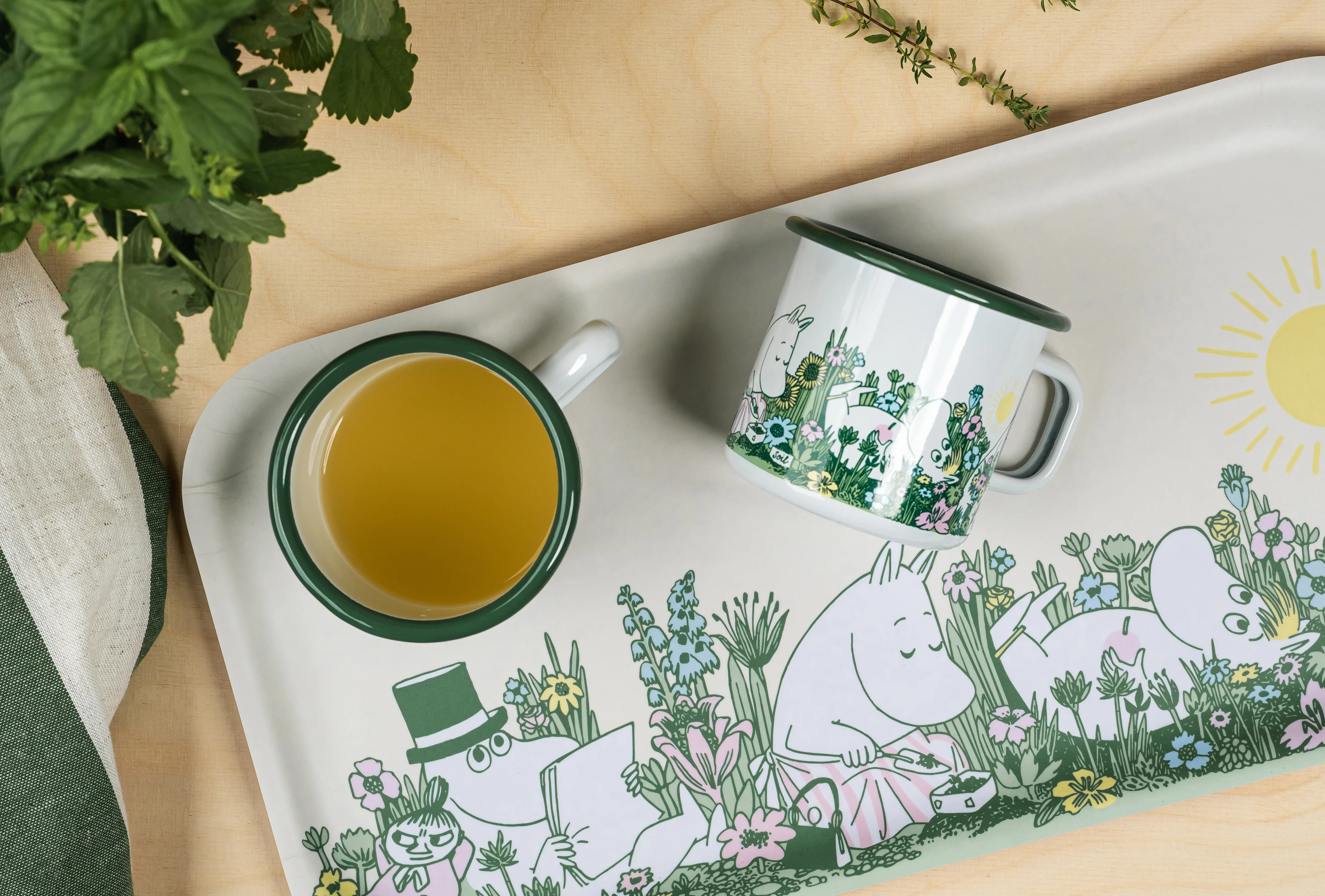 Muurla Mumin Retro Becher Aus Emaille – Hellblau, 250 Ml, Spülmaschinenfest, Für Kalte & Warme Getränke