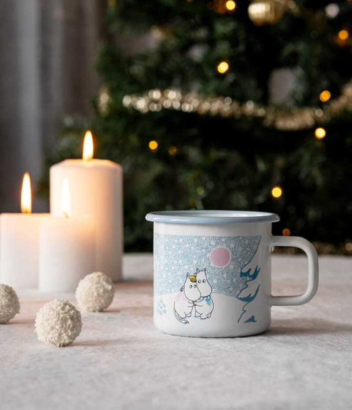 Moomin Emaille Tasse 37 cl, Let it snow Muurla