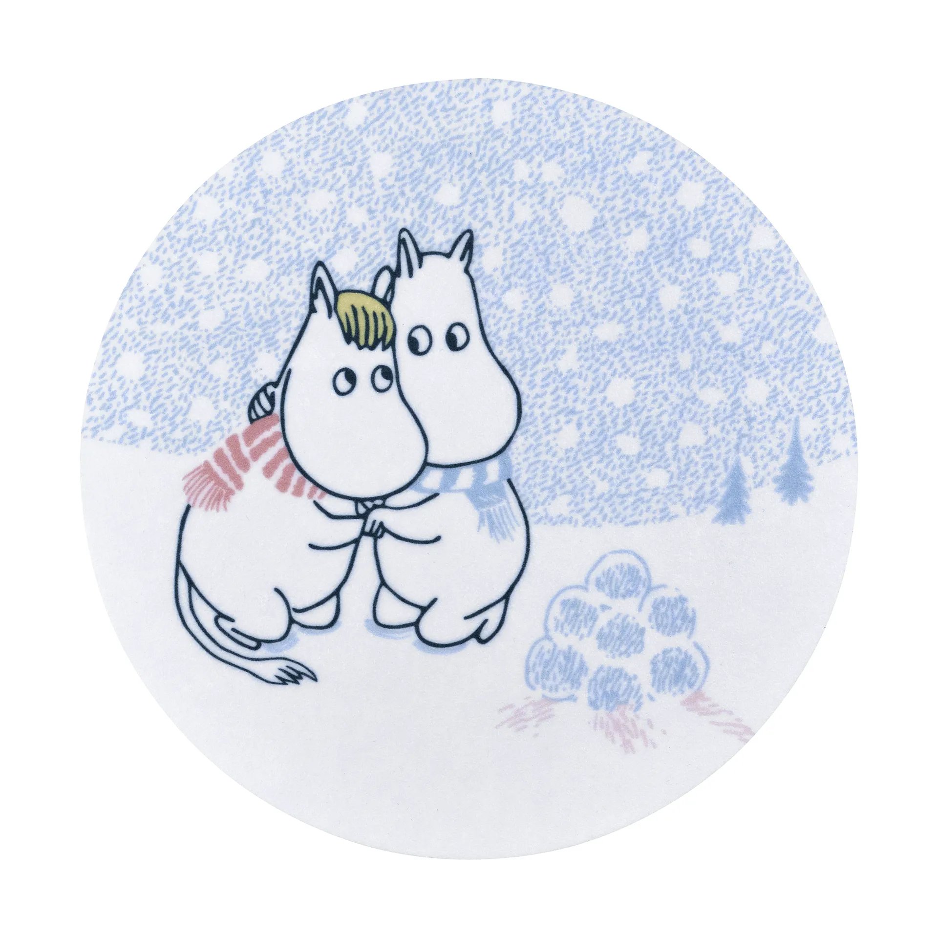 Moomin Glasuntersetzer Ø10 cm, Let it snow Muurla