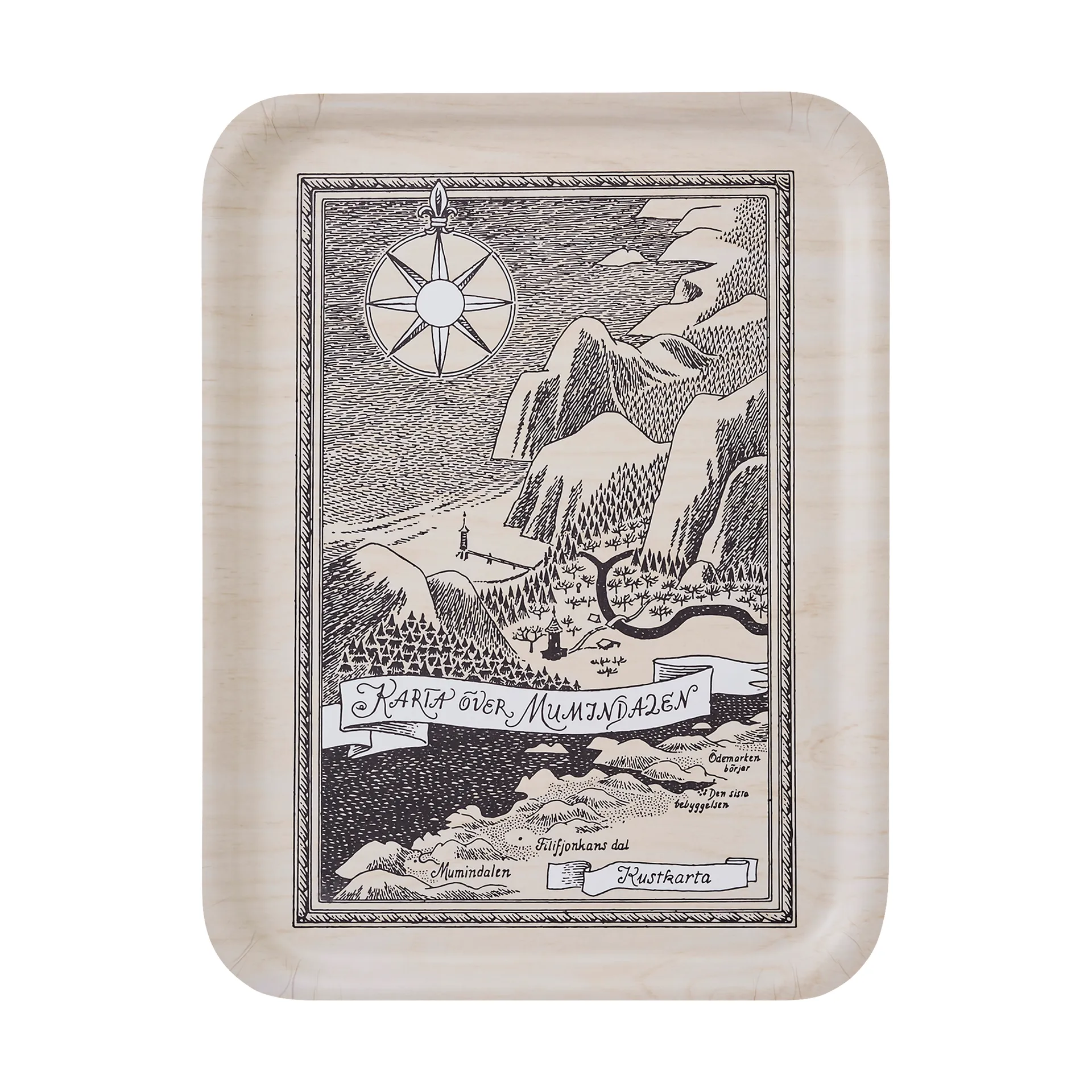 Moomin Tablett 32x42 cm, Swedish Moominvalley map Muurla