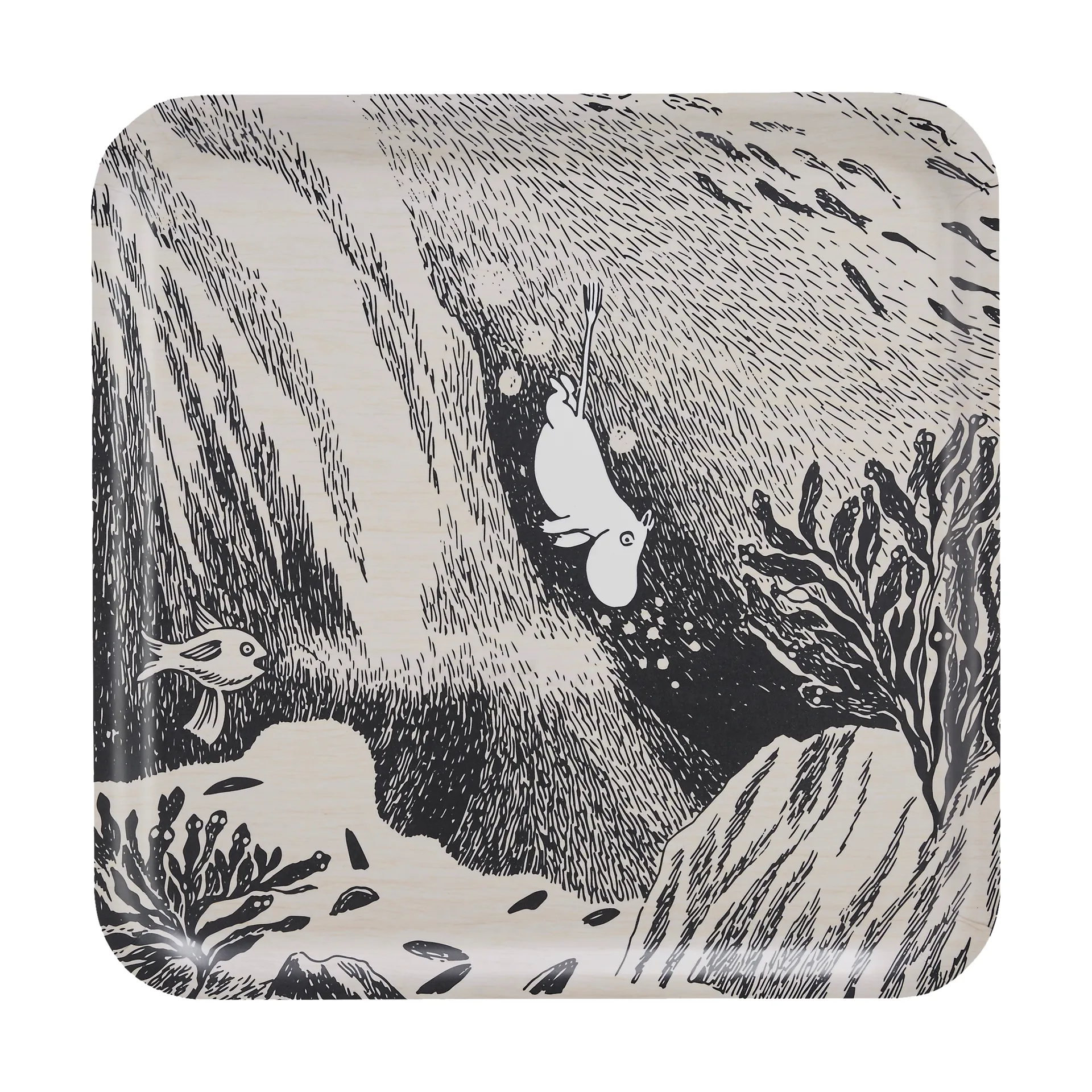 Moomin Tablett 33x33 cm, The dive Muurla