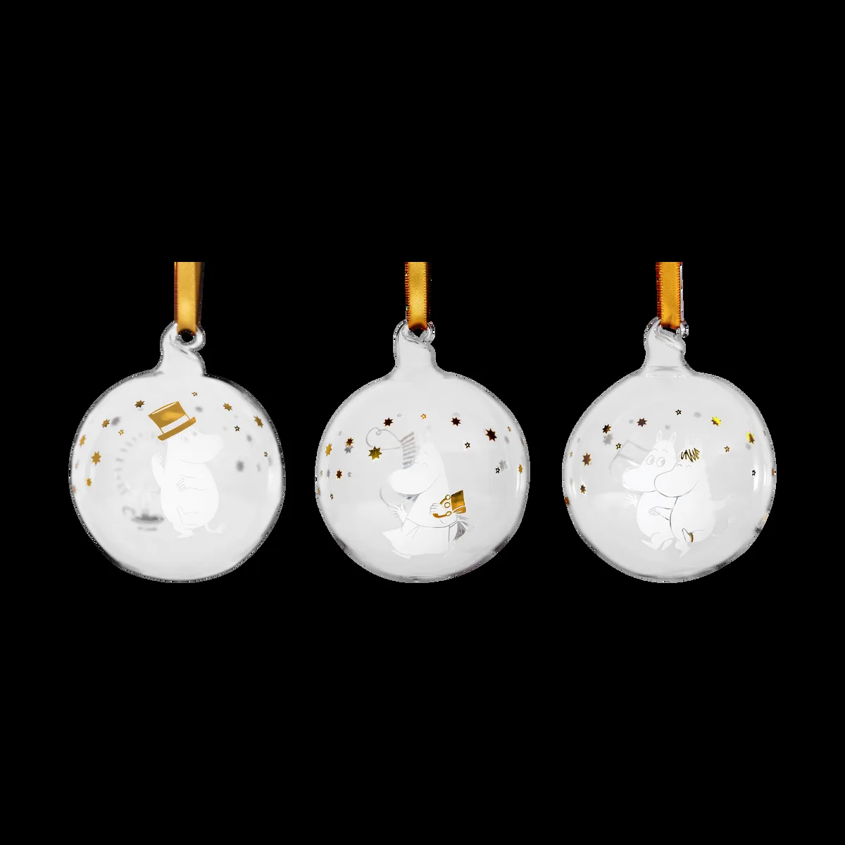Muurla Moomin Weihnachtskugel Ø 7 cm 3 Teile Sparkling stars