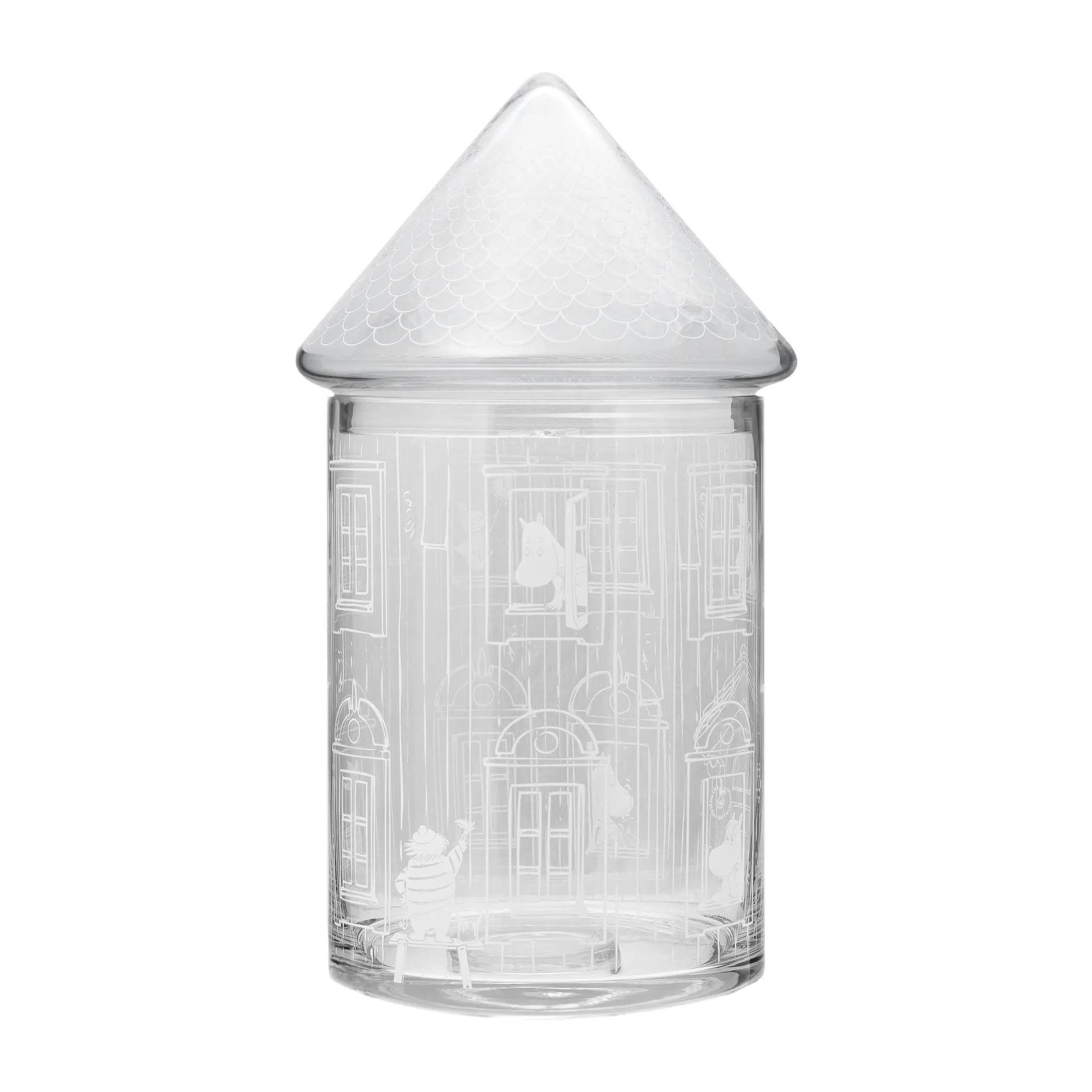 Moominhouse Glasdose mit Deckel 30,5cm, Klar Muurla