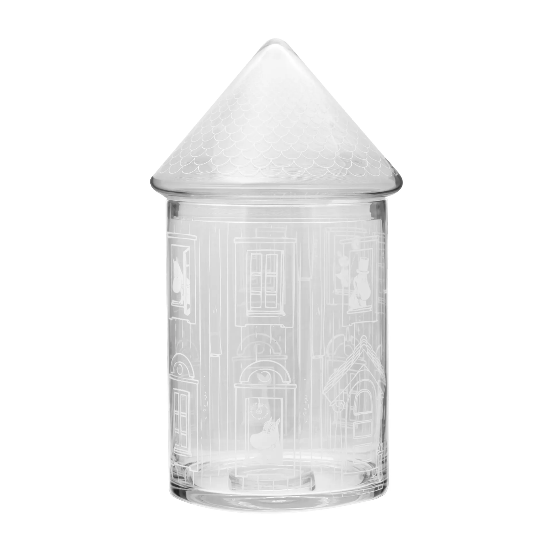 Moominhouse Glasdose mit Deckel 30,5cm, Klar Muurla