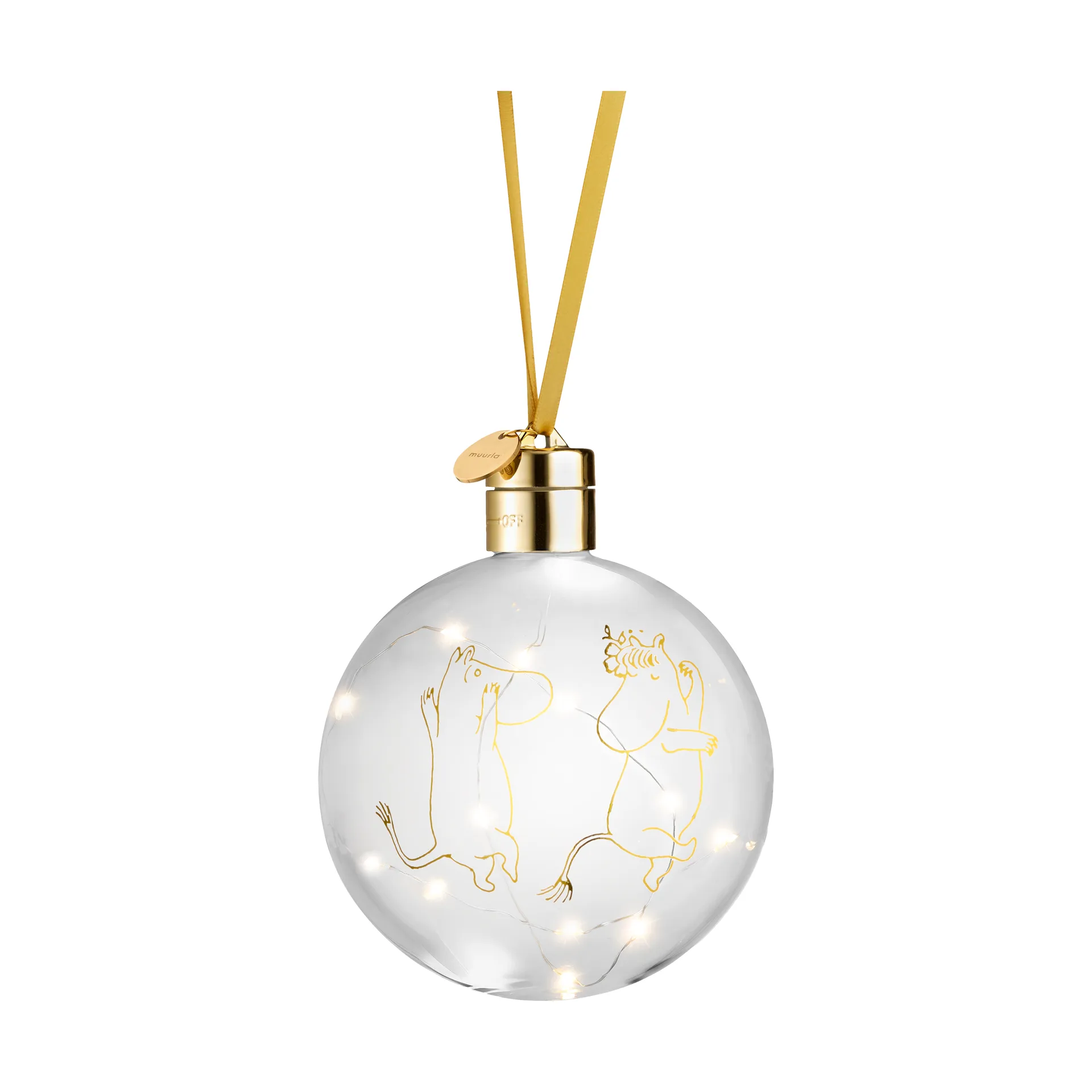 Mumin 80 Weihnachtsbaumkugel mit LED-Licht Ø11 cm, Klar Muurla