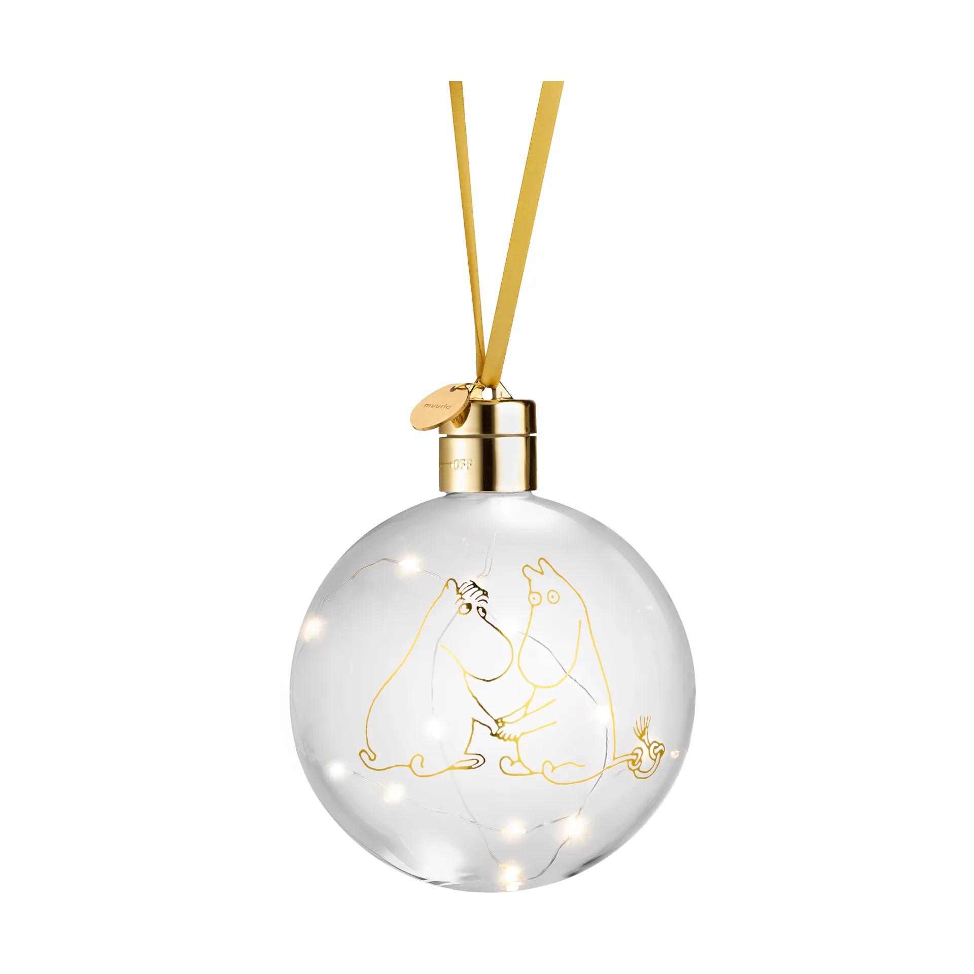 Mumin 80 Weihnachtsbaumkugel mit LED-Licht Ø11 cm, Klar Muurla