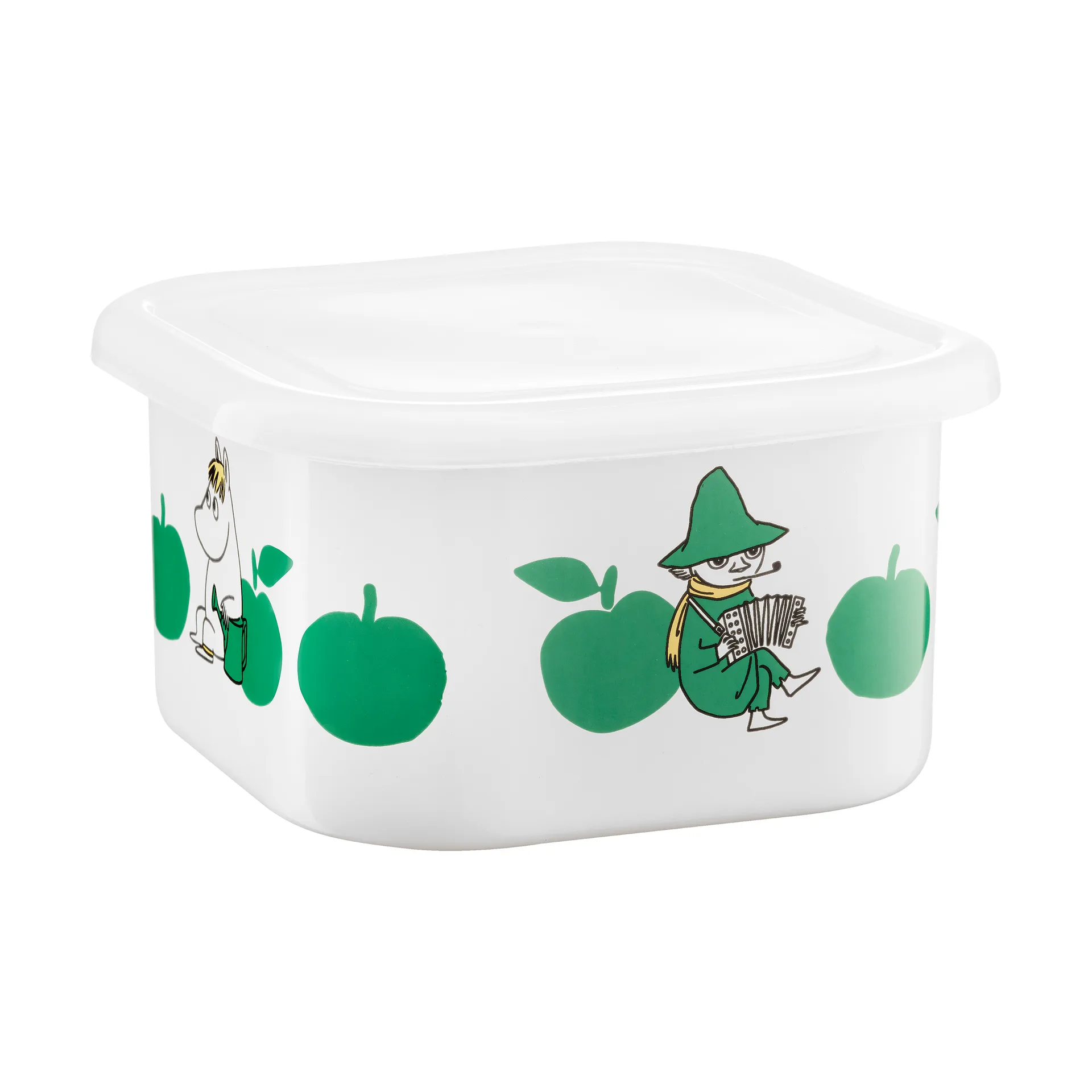 Mumin Emailldose mit Deckel 1,5 L, Joyfull Apples-Rot Muurla