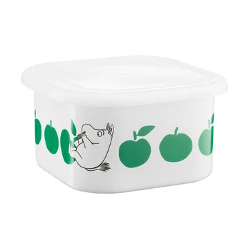 Mumin Emailldose mit Deckel 1,5 L - Joyfull Apples-Rot - Muurla