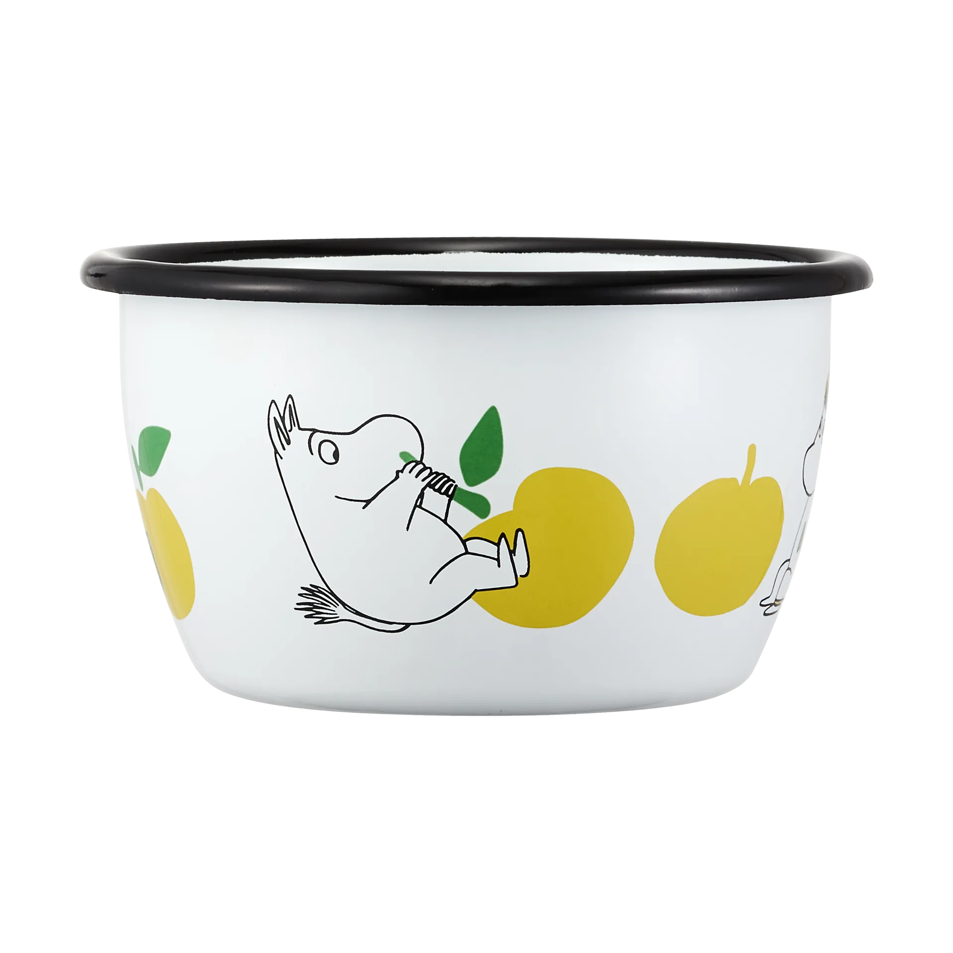 Mumin Emaille-Schale 30 cl, Joyfull Apples-gul Muurla