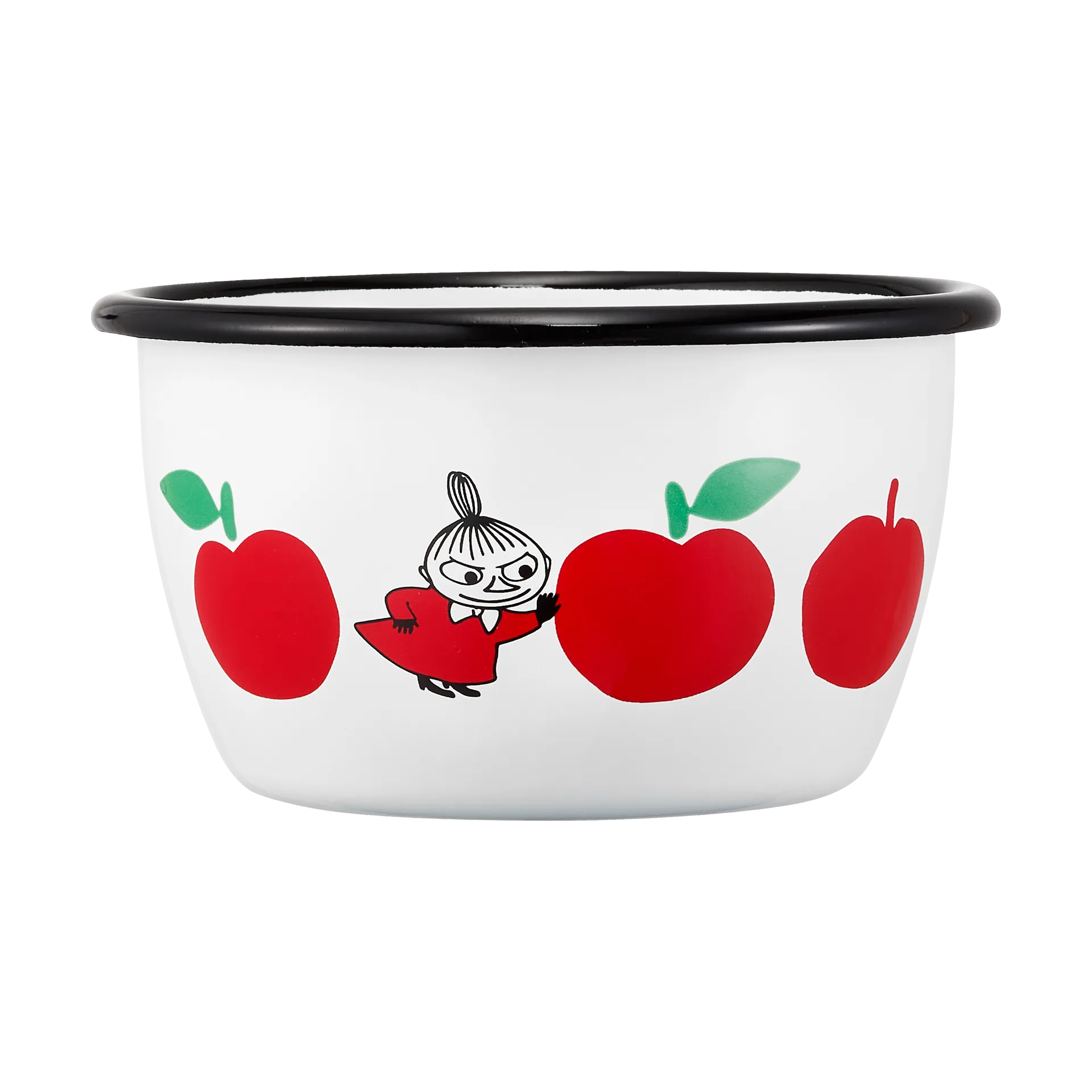 Mumin Emaille-Schale 30 cl, Joyfull Apples-röd Muurla