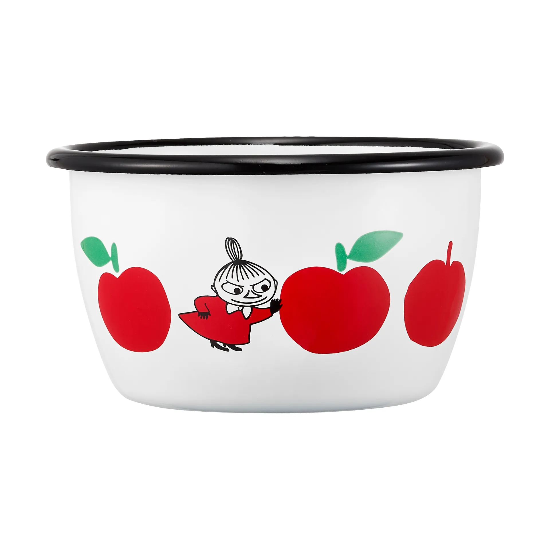 Mumin Emaille-Schale 30 cl, Joyfull Apples-Rot Muurla