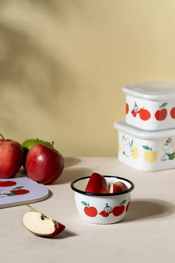 Mumin Emaille-Schale 30 cl - Joyfull Apples-Rot - Muurla