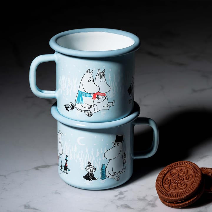 Mumin Emailletasse Day on Ice 25cl, Blau Muurla