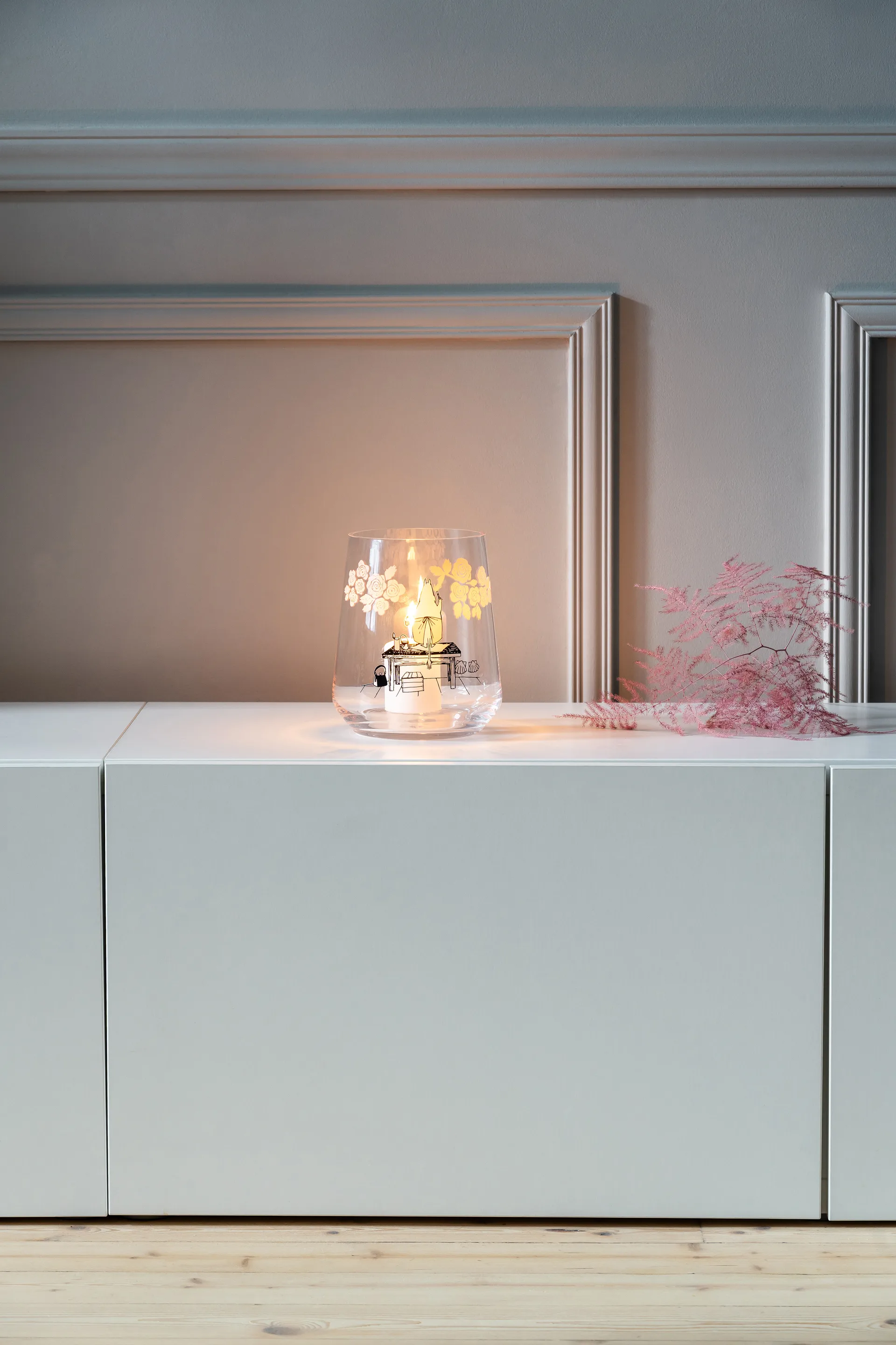 Mumin Originals Windlicht/Vase 17,5 cm, Roses Muurla