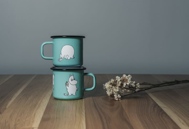 Mumin Retro Emaillebecher 37 cl - Mint - Muurla