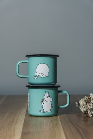 Mumin Retro Emaillebecher 37 cl - Mint - Muurla