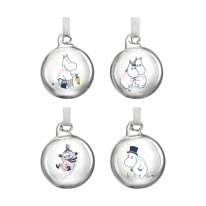 Mumin Weihnachtskugel Ø5 cm 4er-Pack, Let it snow Muurla