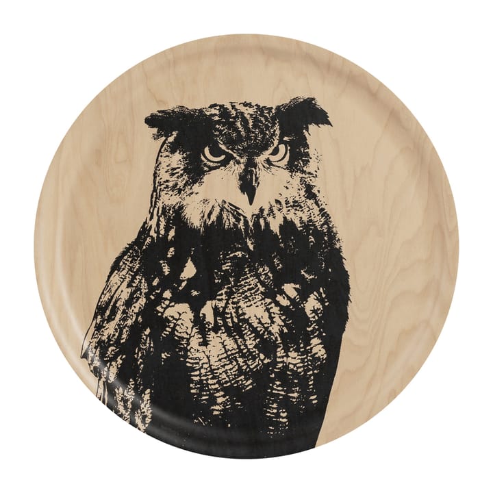 Nordic The Eagle Owl Tablett Ø35cm - Natur-schwarz - Muurla