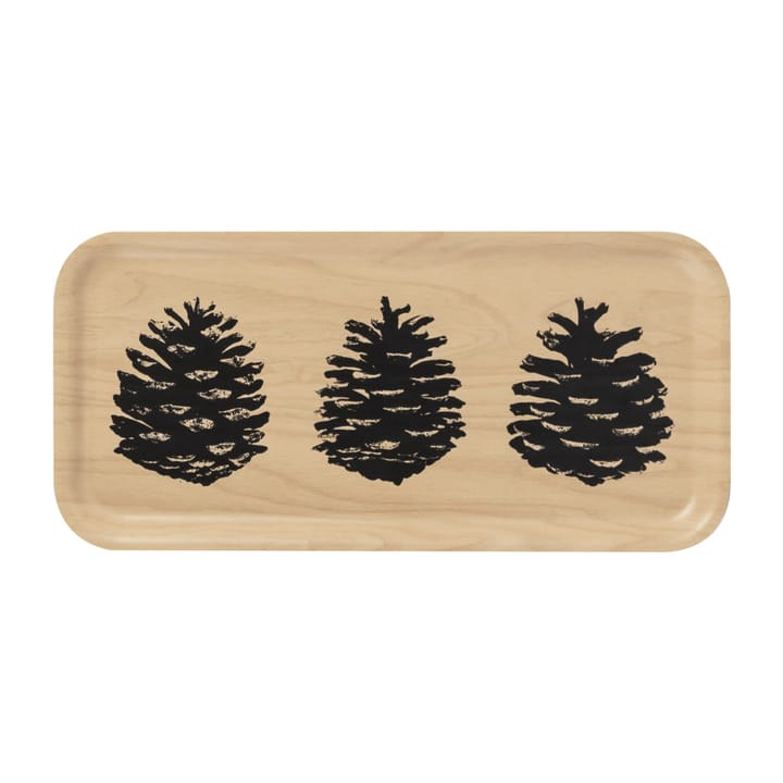 Nordic The Pine Cone Tablett 13 x 27cm, Natur-schwarz Muurla