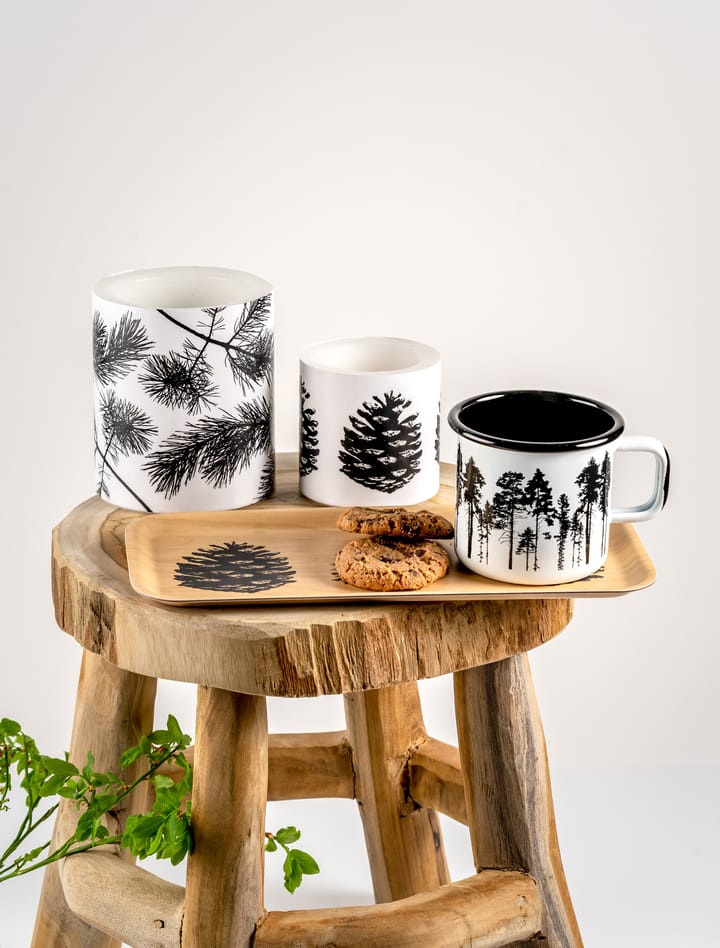 Nordic The Pine Cone Tablett 13 x 27cm, Natur-schwarz Muurla