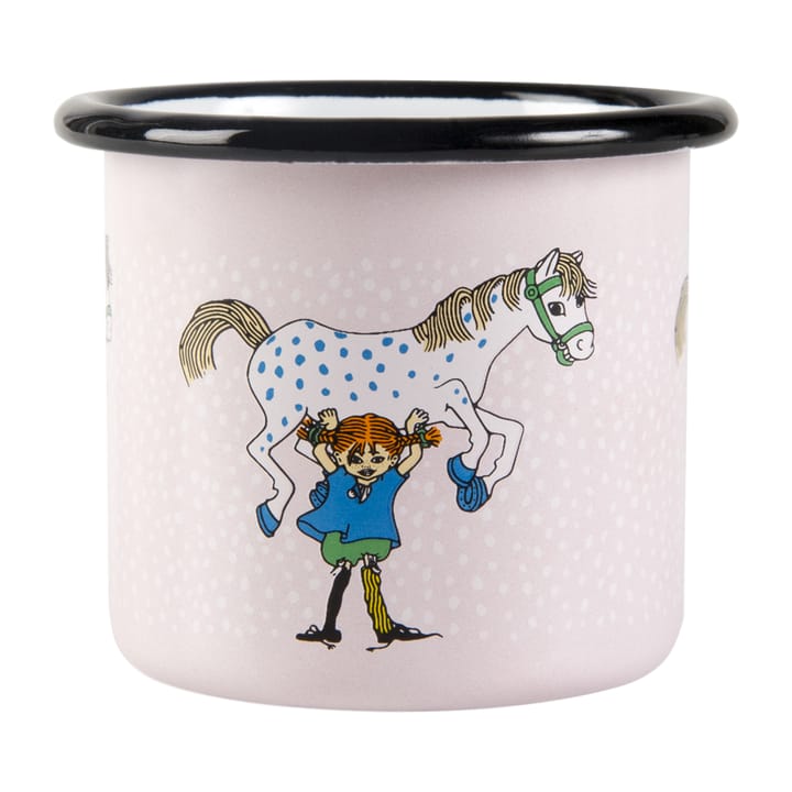 Pippi and the horse Emaillierte Tasse 1,5 dl - Light Pink - Muurla